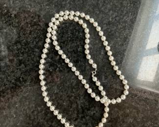 Vintage Majorca Faux Pearl Necklace with Sterling Silver Clasp