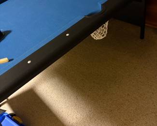 Blue Felt 6-Foot Foldable Pool Table with Black Rails