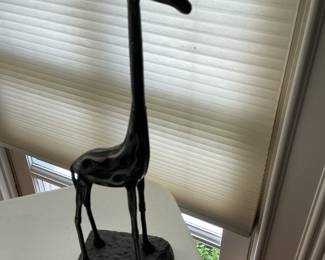 Black Metal Giraffe Sculpture