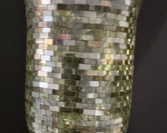 Mother of Pearl Mosaic Glass Vase