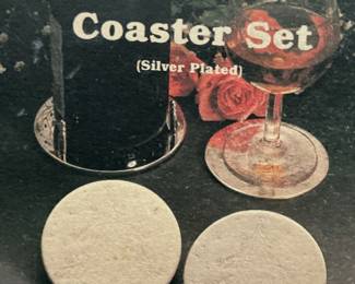 Leonard Silver Mfg. Silver Plated Coaster Set