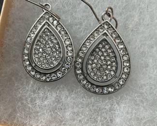 Juicy Couture Teardrop Pave Crystal Dangle Earrings