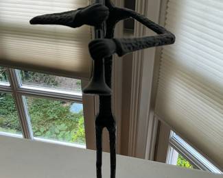 Black Metal Figural Candlestick Holder - Musician with Flute