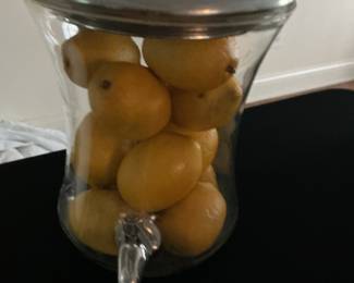 Glass Beverage Dispenser with Metal Spigot and Lid