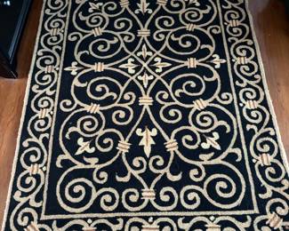 Safavieh Chelsea Collection Black and Gold Scrollwork Area Rug
