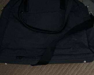 Lo & Sons Black Nylon Weekender Bag with Leather Accents