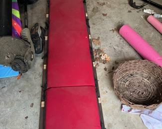 Vintage L.L.Bean Toboggan Sled with Red Cushion