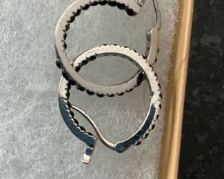 Sterling Silver Hoop Earrings and Pendant Necklace Set