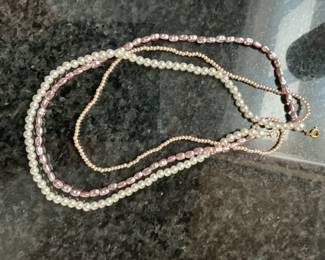 Multi-Strand Freshwater Pearl Necklace with Gold Clasp