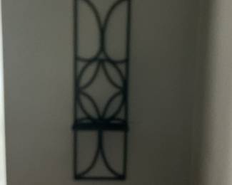 Geometric Metal Wall Sconce with Shelf