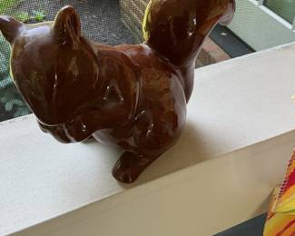 Brown Ceramic Squirrel Figurine