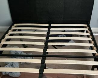 Black Faux Leather Platform Bed Frame with Headboard - Zinus Gerard