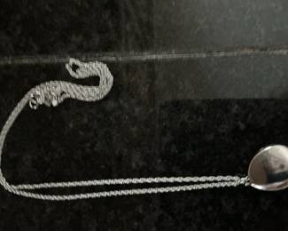 Sterling Silver Spoon Pendant Necklace