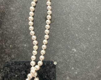Faux Pearl Necklace with Gold-Tone Clasp
