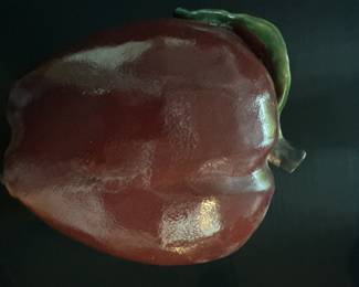 Murano Style Glass Bell Pepper Sculpture