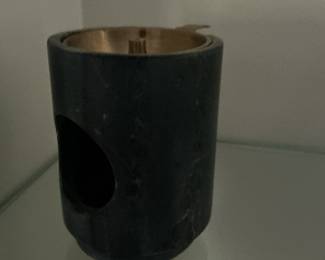 Black Marble and Brass Ashtray