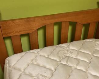 Wooden Twin Bed Frame with Mattress and Drawer