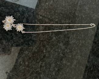 Edelweiss Filigree Necklace with Gold Accents