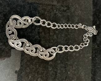 Ornate Scroll and Oval Link Bracelet