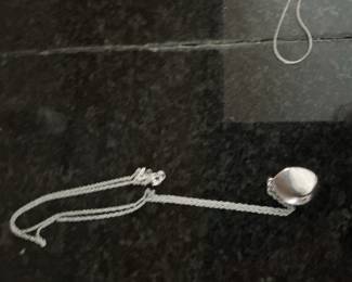 Sterling Silver Rope Chain Necklace with Oval Locket
