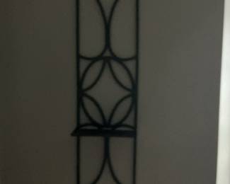 Geometric Metal Wall Sconce with Shelf