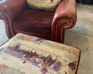 Over stuffed chair and ottoman