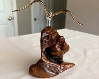 Glass Baron Eagle Sculpture with Gold-Plated Wings