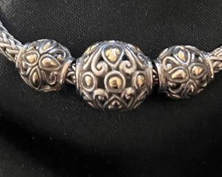 John Hardy Sterling Silver and Gold Balinese Necklace