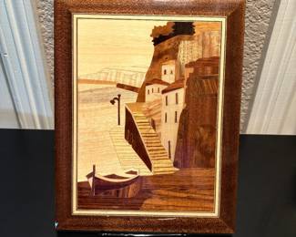 Notturno Intarsio Inlaid Wood Plaque