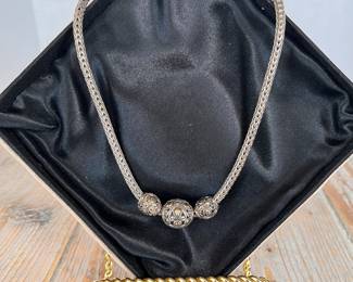 John Hardy Sterling Silver and Gold Balinese Necklace