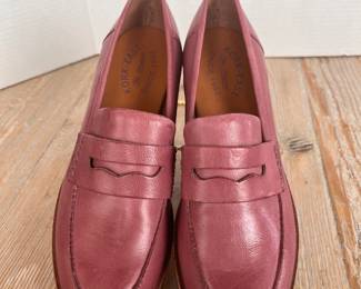 New Kork-Ease Pink Leather Loafers Size 8