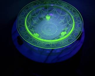 Uranium Depression Glass Bowl