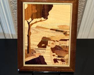 Notturno Intarsio Inlaid Wood Plaque