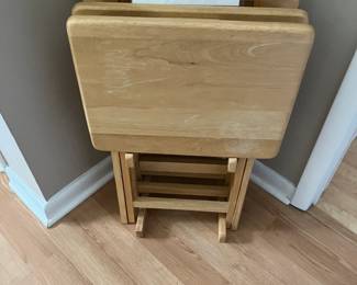 Wood snack tables set of 4
