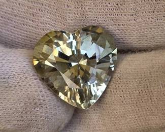 13.90 Carat Natural Citrine Heart Cut