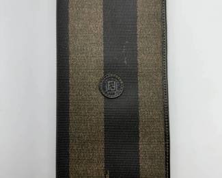 Fendi Pequin Stripe Continental Wallet in Coated Canvas & Leather