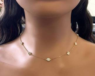 New! 4.33 Carat Natural Diamond “By-the-Yard” Style 17" Necklace in 14K Yellow Gold