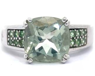 Prasiolite & Green Precious Stone Statement Ring