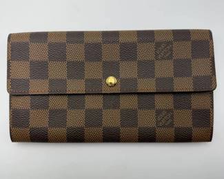 Louis Vuitton Damier Ebene Sarah Style Continental Wallet