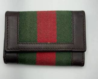 Gucci Web Stripe Canvas & Leather 6-Key Holder Wallet