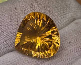 19.17 Carats Natural Fancy Cut Citrine