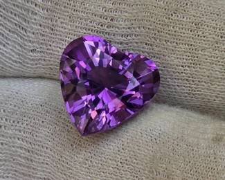 8.46 Carat Natural Amethyst Heart Cut