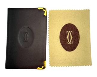 Cartier Leather Address Book with Gold-Tone Corner Hardware & Alphabet Tabs