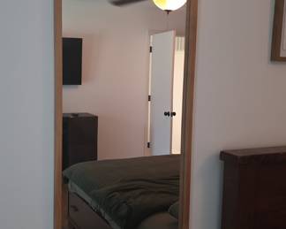 Light Wood Framed Full Length Mirror