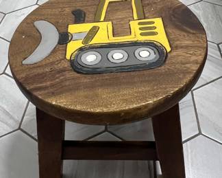 Bulldozer Style Children's Wooden Stool