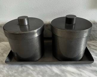 Modern Industrial Style Canister Set with Tray