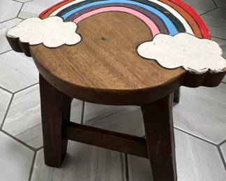 Rainbow Clouds Style Children's Stool
