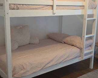 White Twin over Twin Bunk Bed
