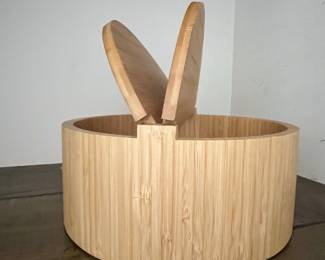 Bamboo Style Swivel Lid Box