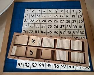 Montessori Style Hundred Board with Number Tiles